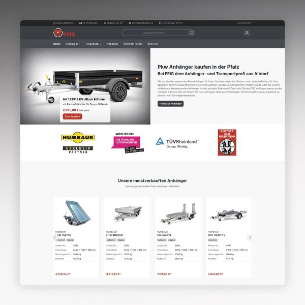 Teaser FEIG Onlineshop