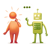 Männchen und Roboter