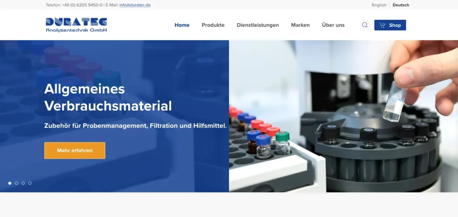 Webseite Duratec