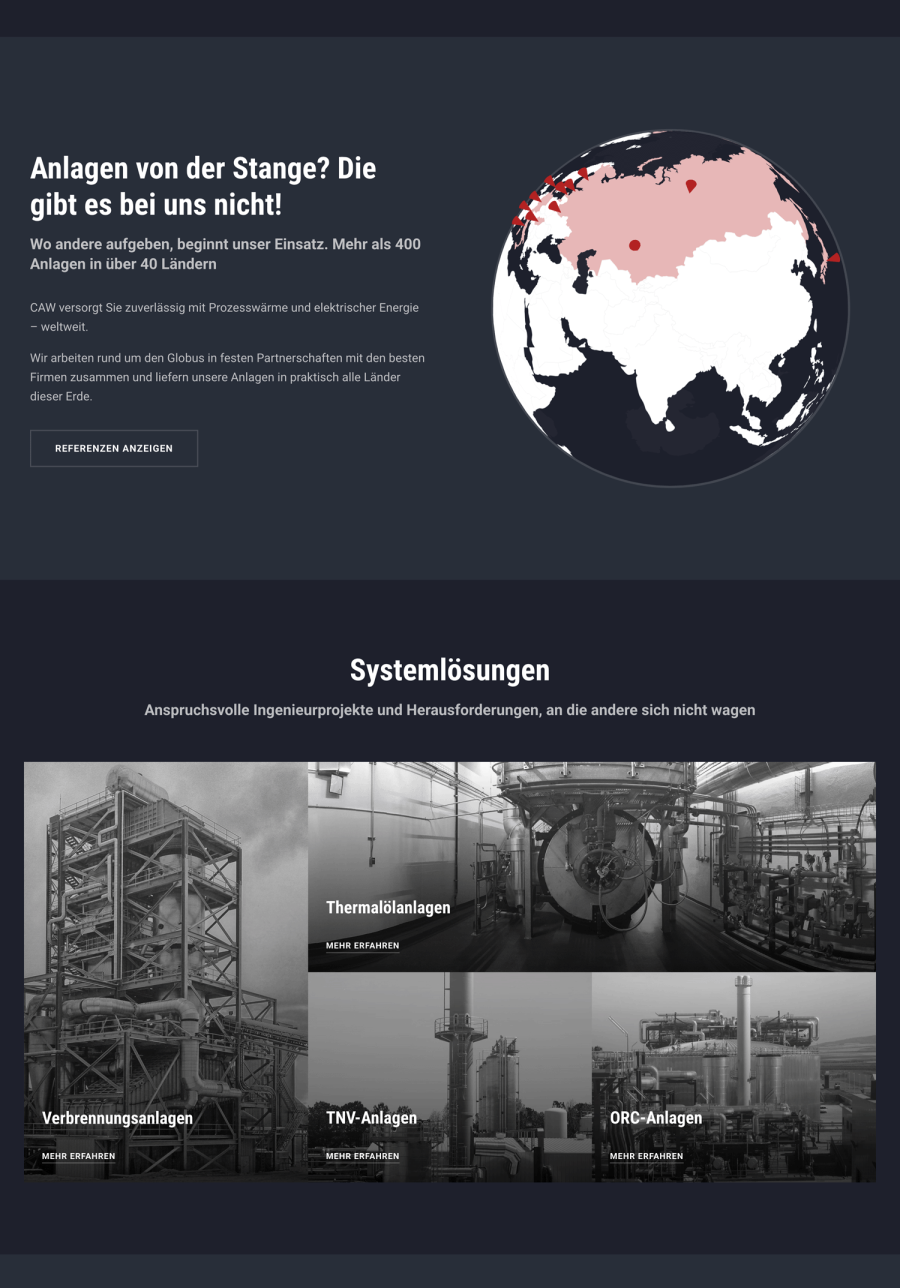 Webseite CAW – Classen Apparatebau Wiesloch
