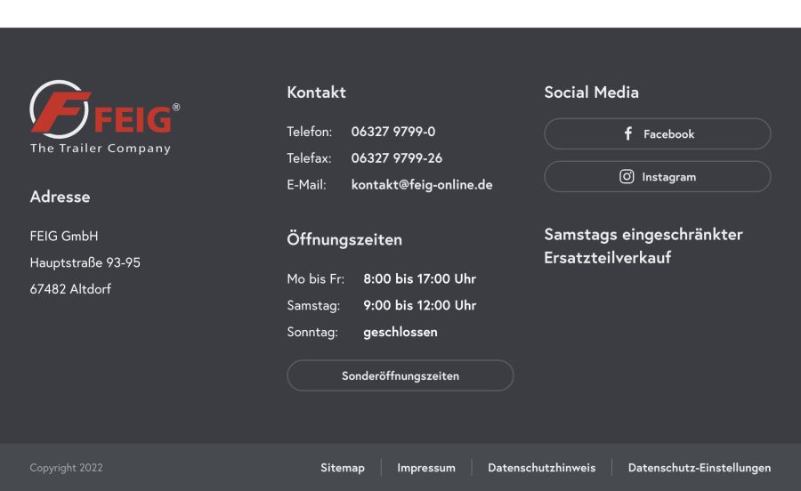 Webseite FEIG Fahrzeugbau