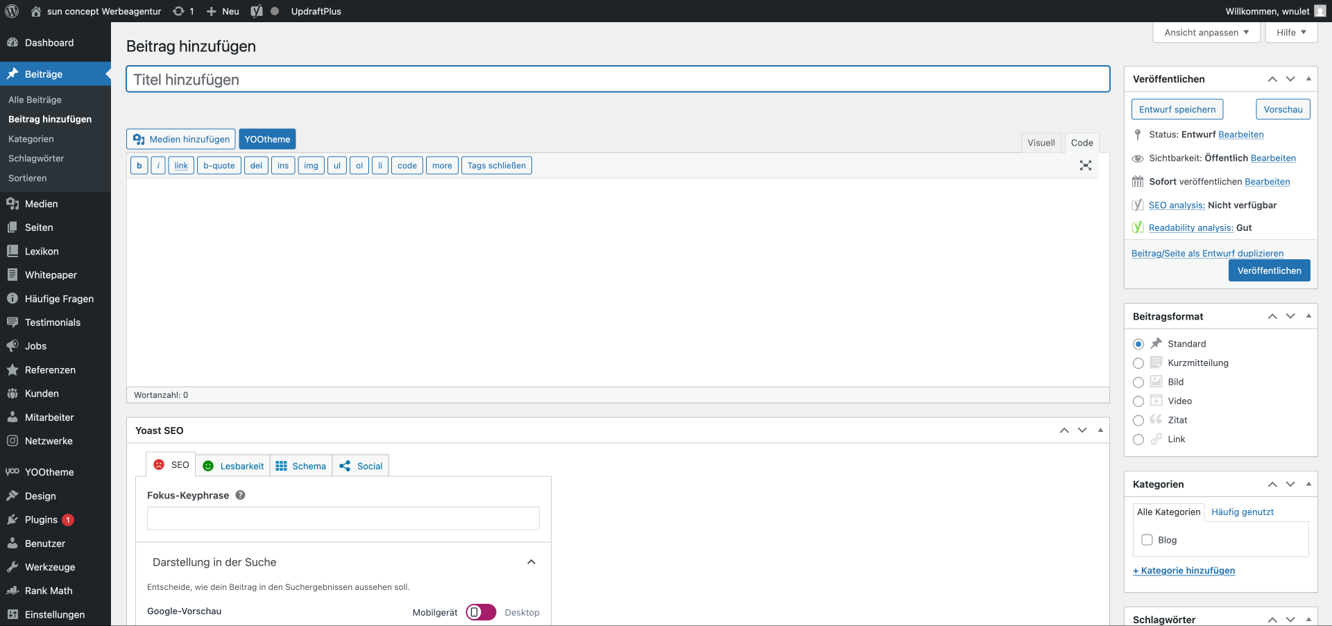 wordpress cms beiträge erstellen