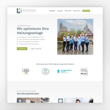 Webseite Sachverständigenbüro Kühlthau
