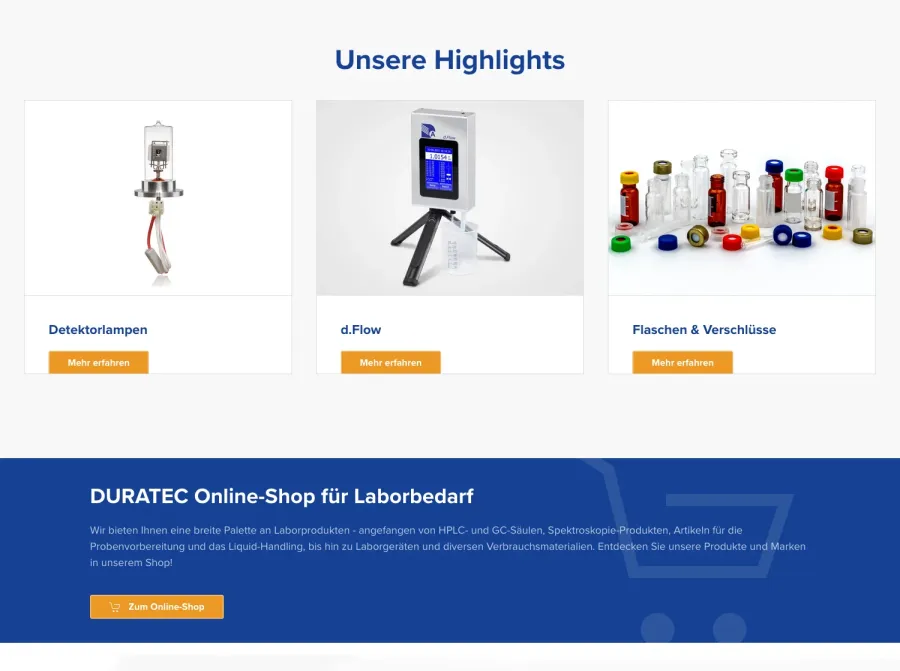 Webseite Duratec