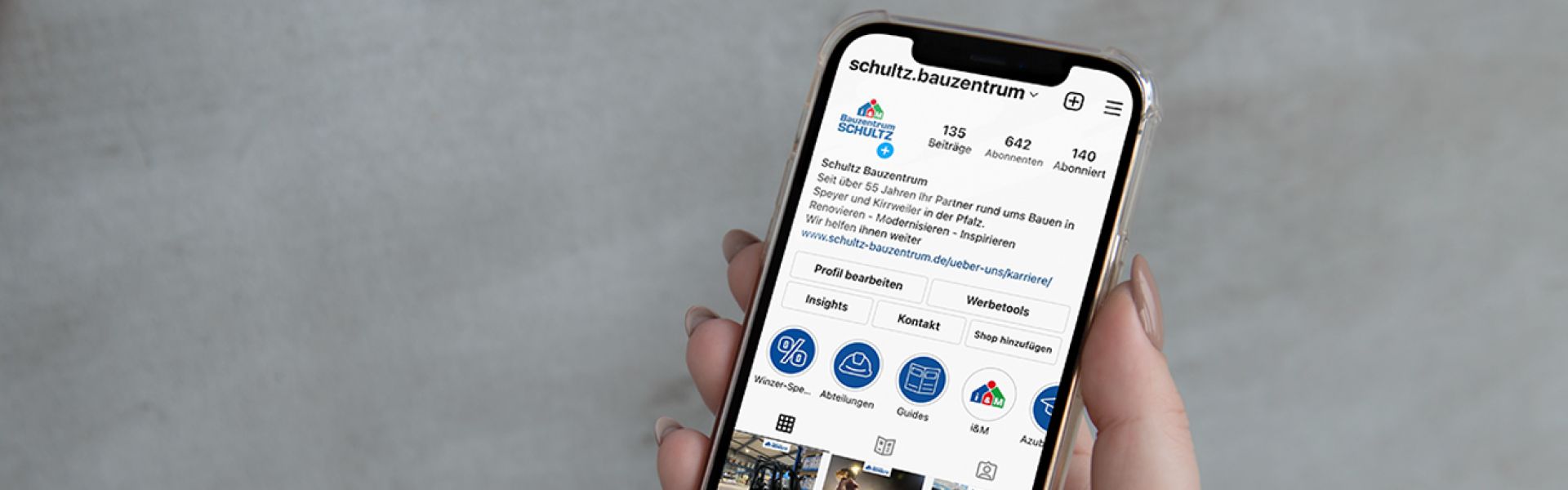 Webseite auf einem Smartphone