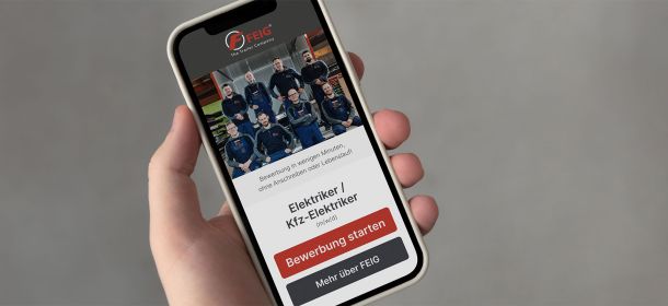 Feig Recruiting Funnel auf einem Smartphone