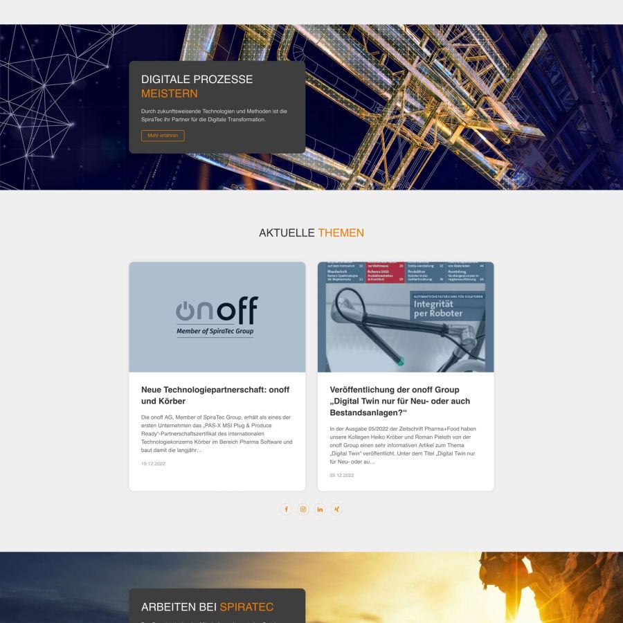 Webseite SpiraTec Automationsunternehmen
