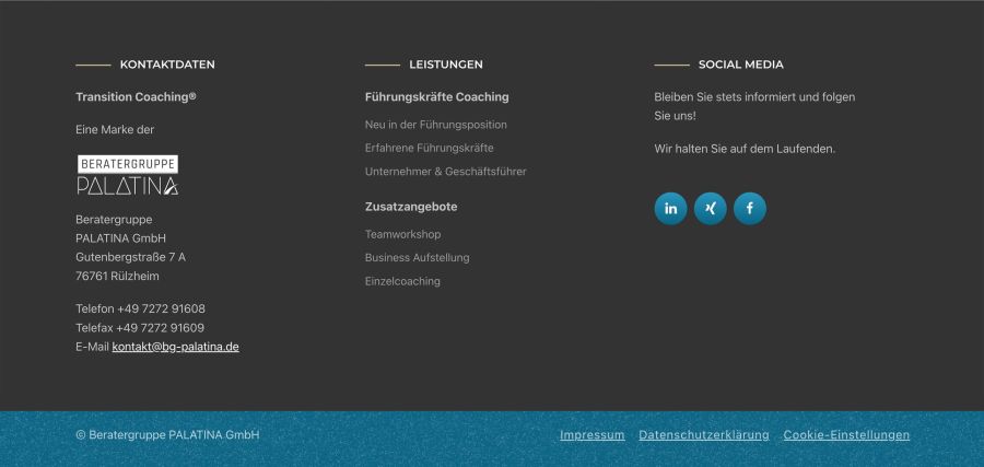 Webseite Transition Coaching