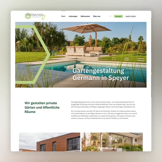 Website der Gartengestaltung Germann in Speyer