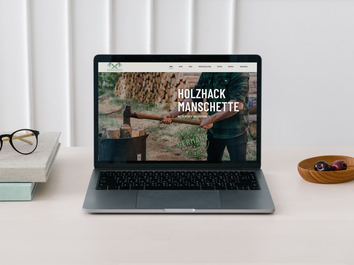 Laptop Website Holzhack Manschette
