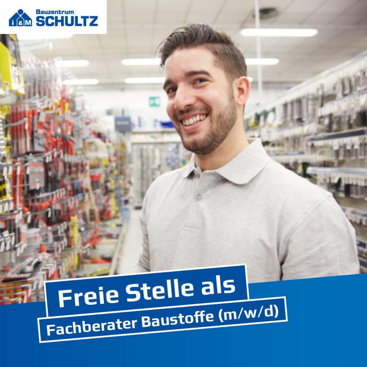 Social Media Stellenanzeige Design Recruiting Schultz Bauzentrum