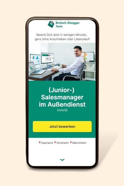 Brutsch-Ruegger Tools Recruiting Funnel auf einem Smartphone