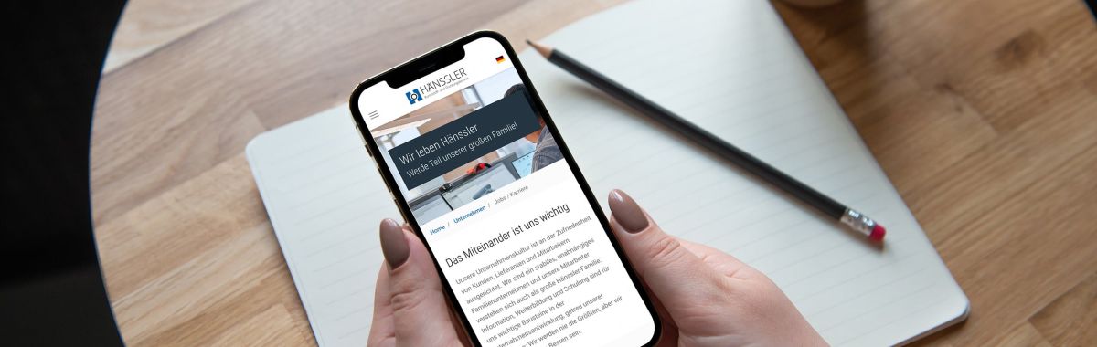 Karriereseite auf einem Smartphone