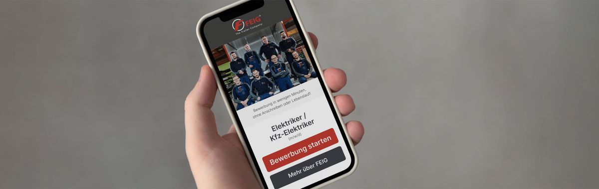 Feig Recruiting Funnel auf einem Smartphone
