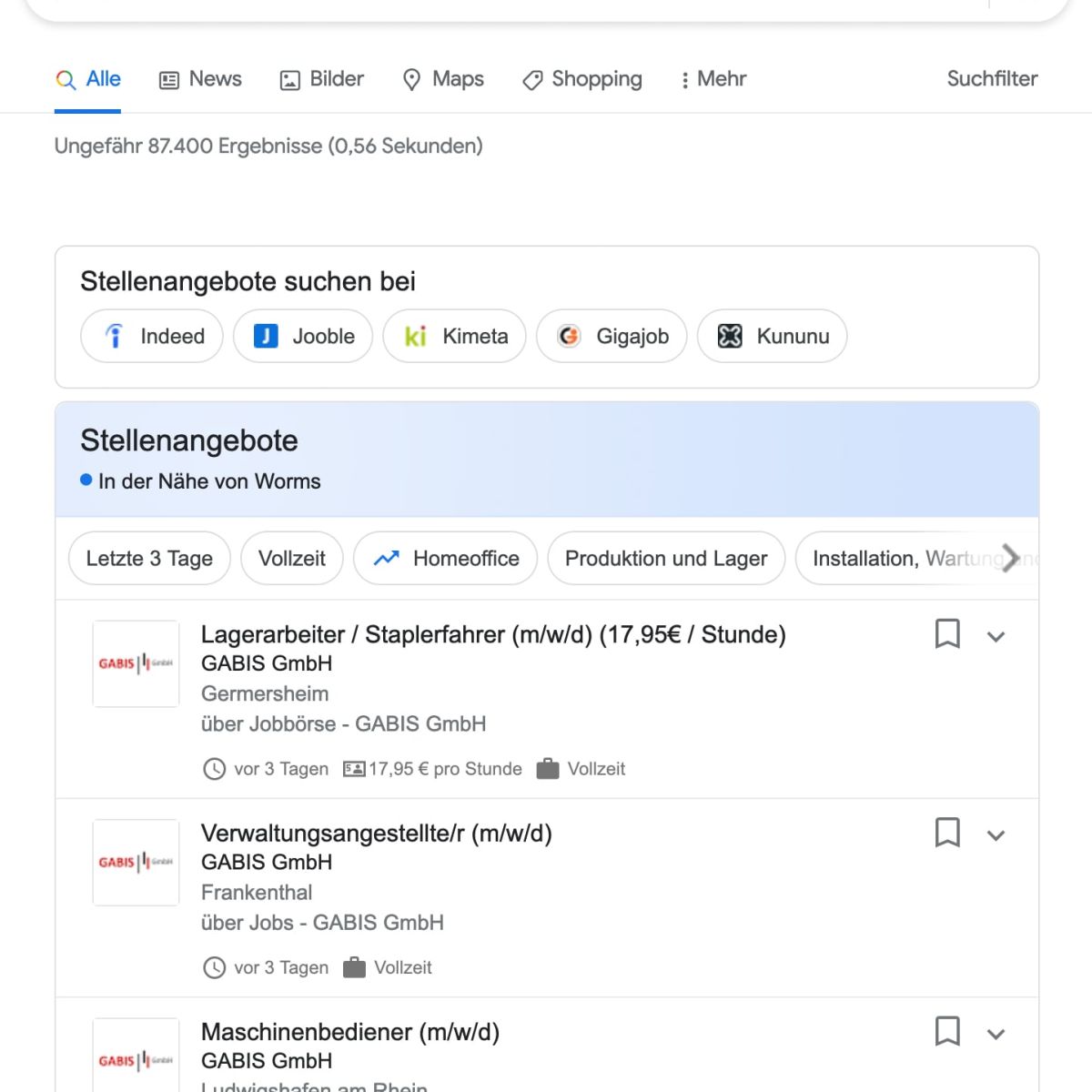 Google 4 Jobs Screenshot Recruiting