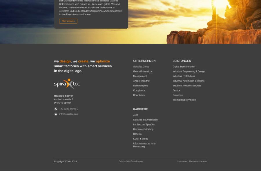 Webseite SpiraTec Automationsunternehmen