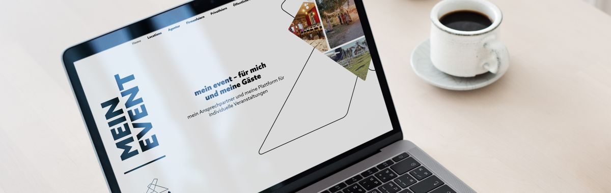 Webseite Mein Event auf einem Laptop