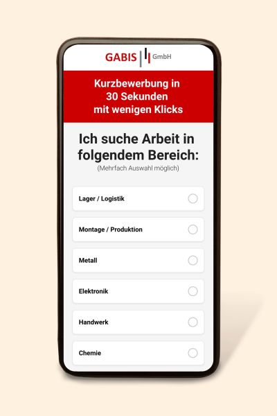 Gabis Recruiting Funnel auf einem Smartphone
